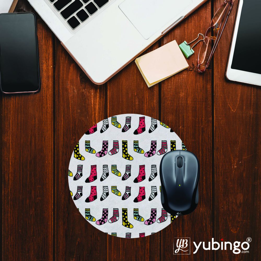 Socks Pattern Mouse Pad (Round) - product image 2