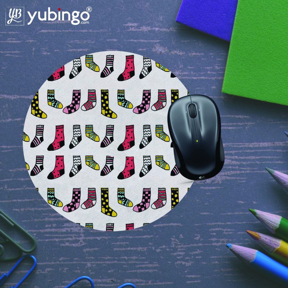 Socks Pattern Mouse Pad (Round) - product image 5