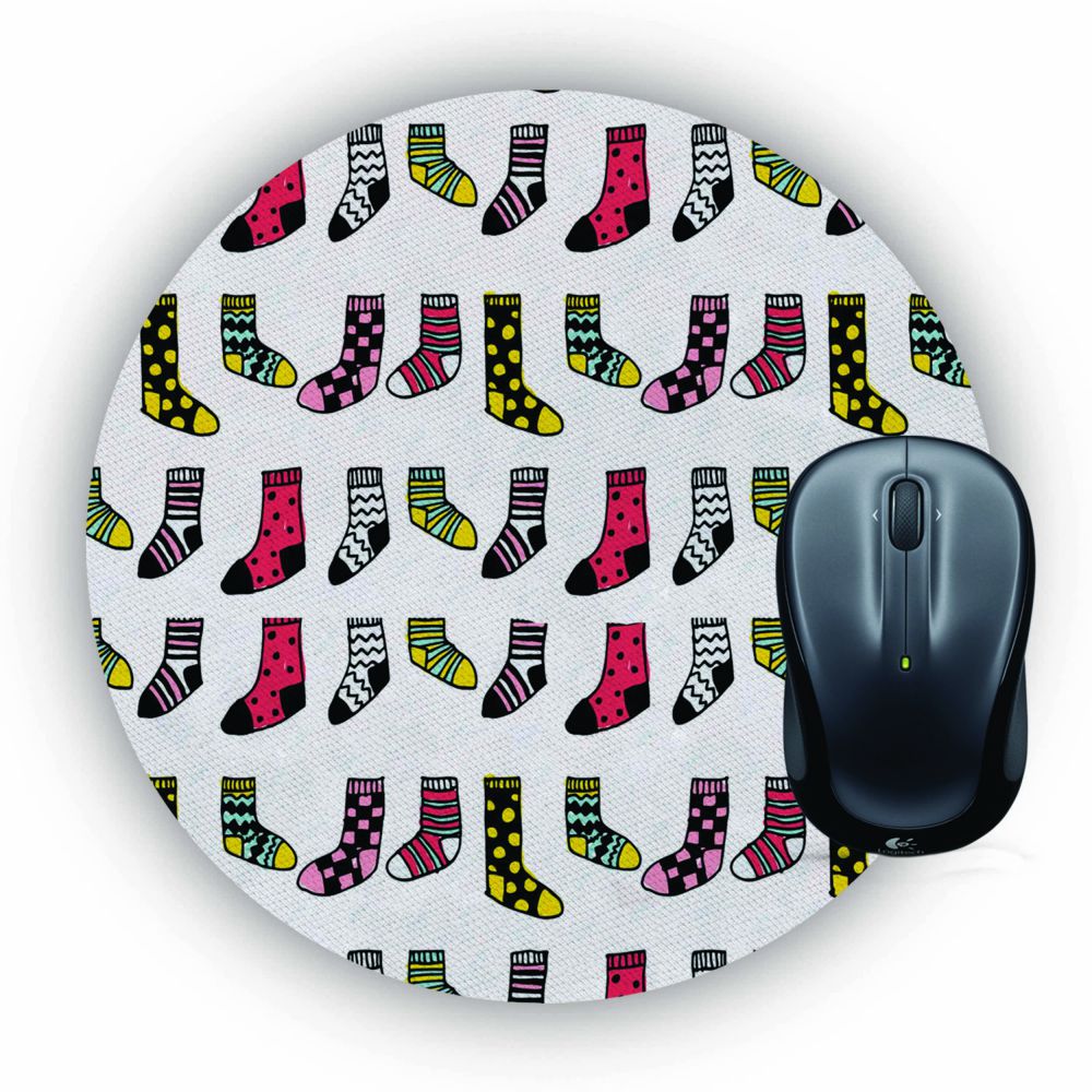 Socks Pattern Mouse Pad (Round) - corporate gift by YuBingo
