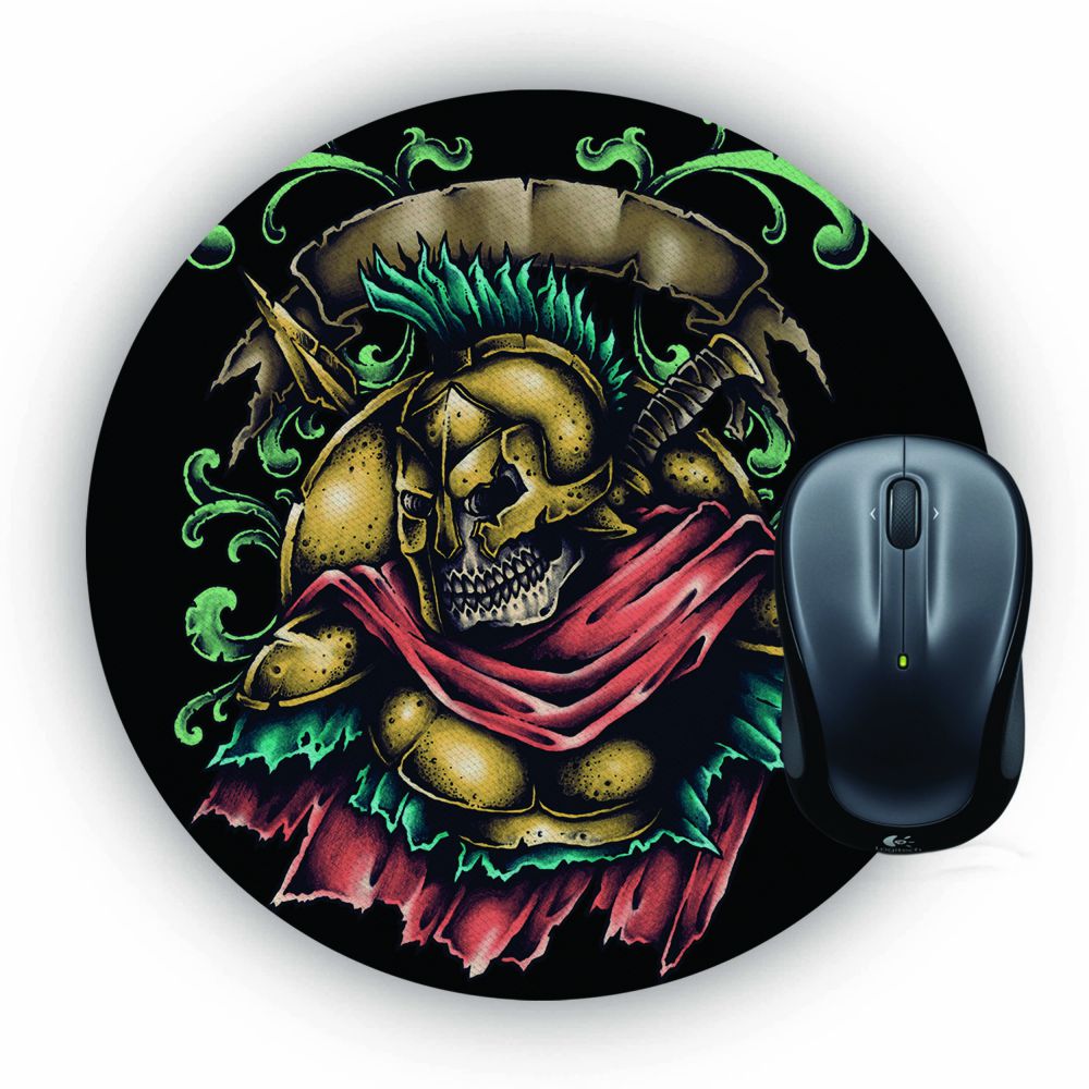 Undead Spartan Mouse Pad (Round) - corporate gift by YuBingo