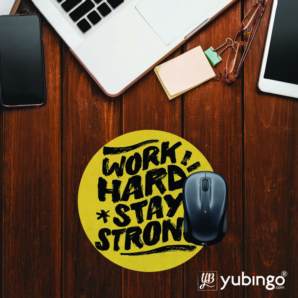 Work Hard Stay Strong Mouse Pad (Round) - product image 2