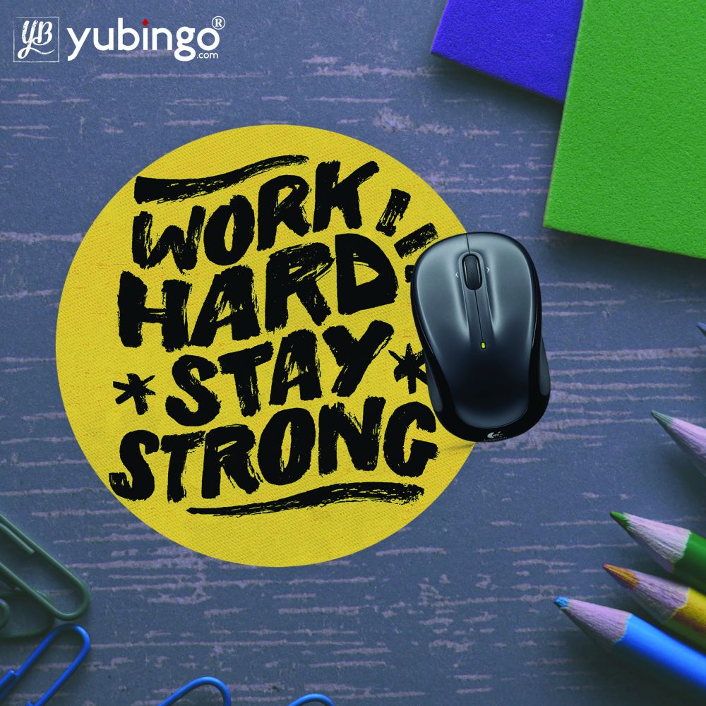 Work Hard Stay Strong Mouse Pad (Round) - product image 5