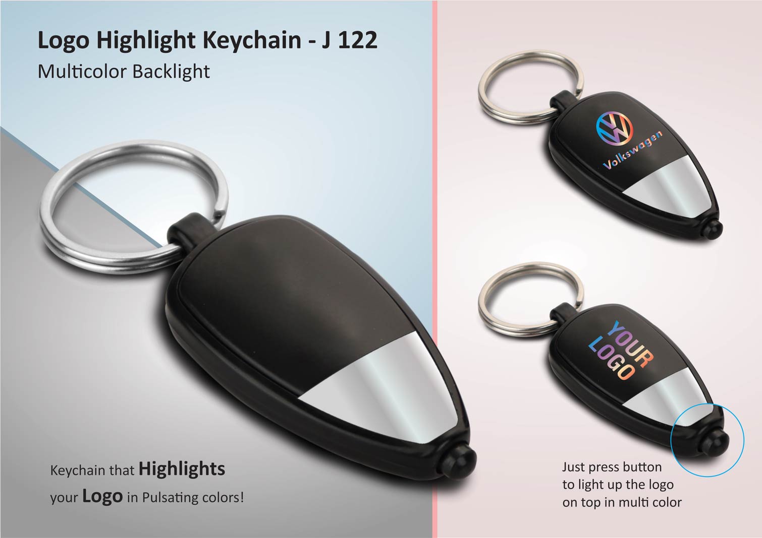 Crown Shaped Keychain with Multicolor Logo Highlight - product image 3