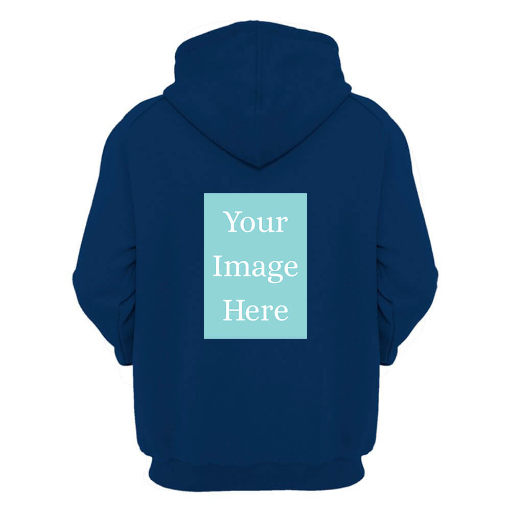 Navy Blue Customised Hoodie - Back Print - corporate gift by YuBingo