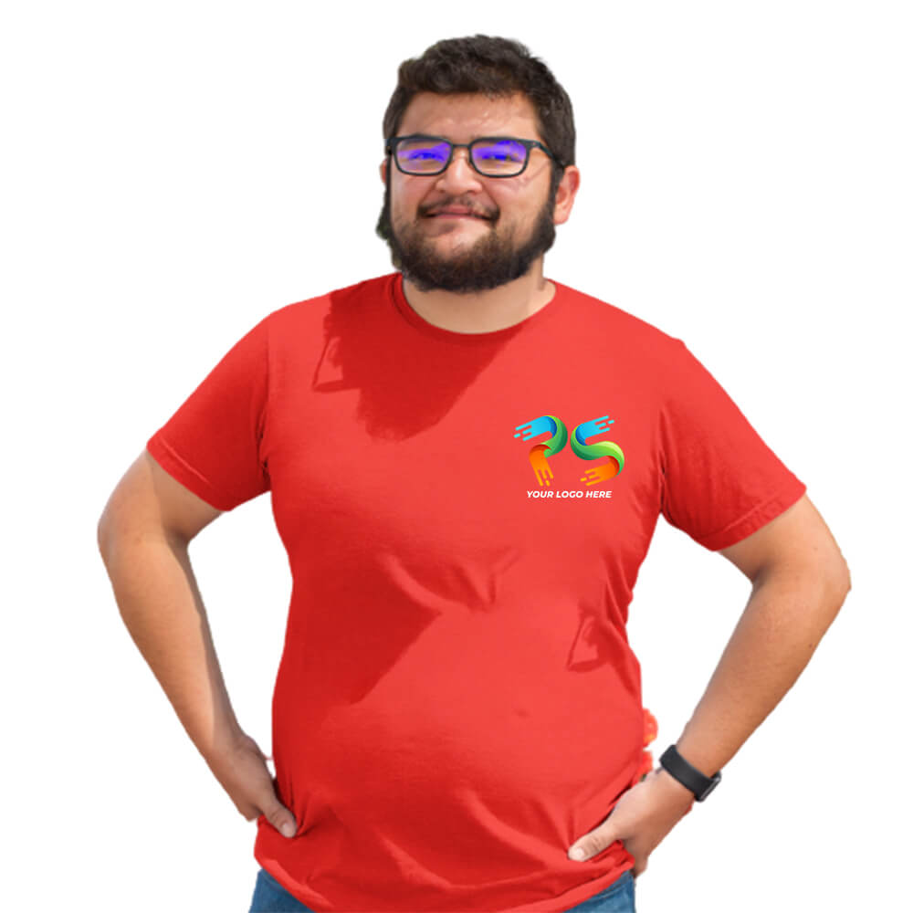 Red Customised Men's T-Shirt - Front Print - product image 3