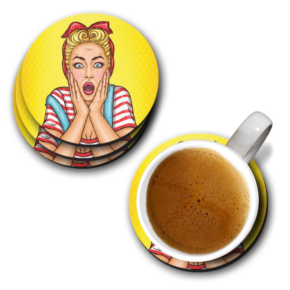 Surprised Coasters - corporate gift by YuBingo