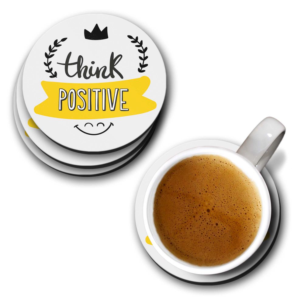 Think Positive Coasters - corporate gift by YuBingo