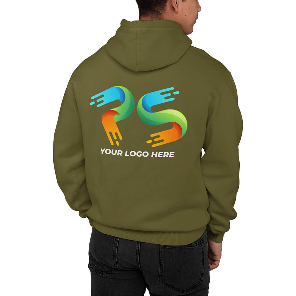 Olive Green Customised Hoodie - Front and Back Print - product image 3