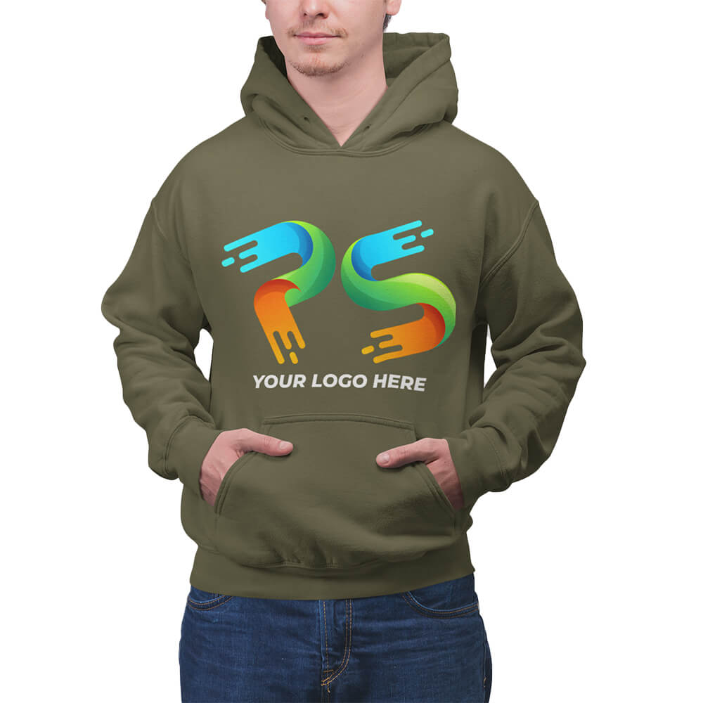 Olive Green Customised Hoodie - Front and Back Print - product image 2