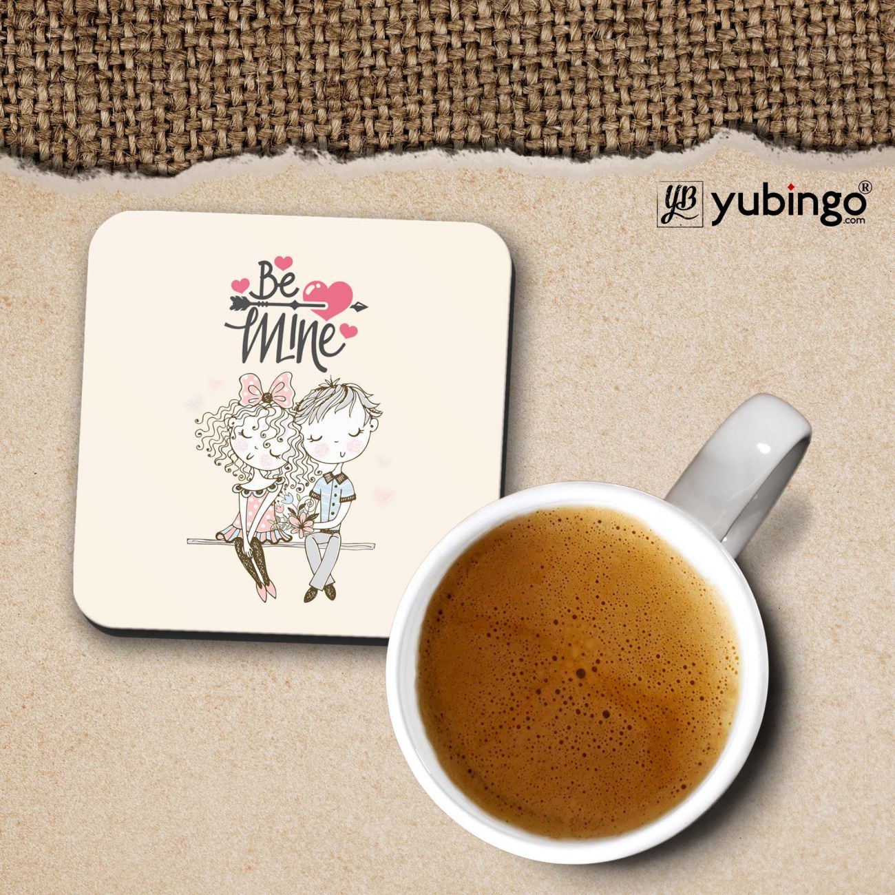 Be Mine Only Cushion, Coffee Mug with Coaster and Keychain - product image 3