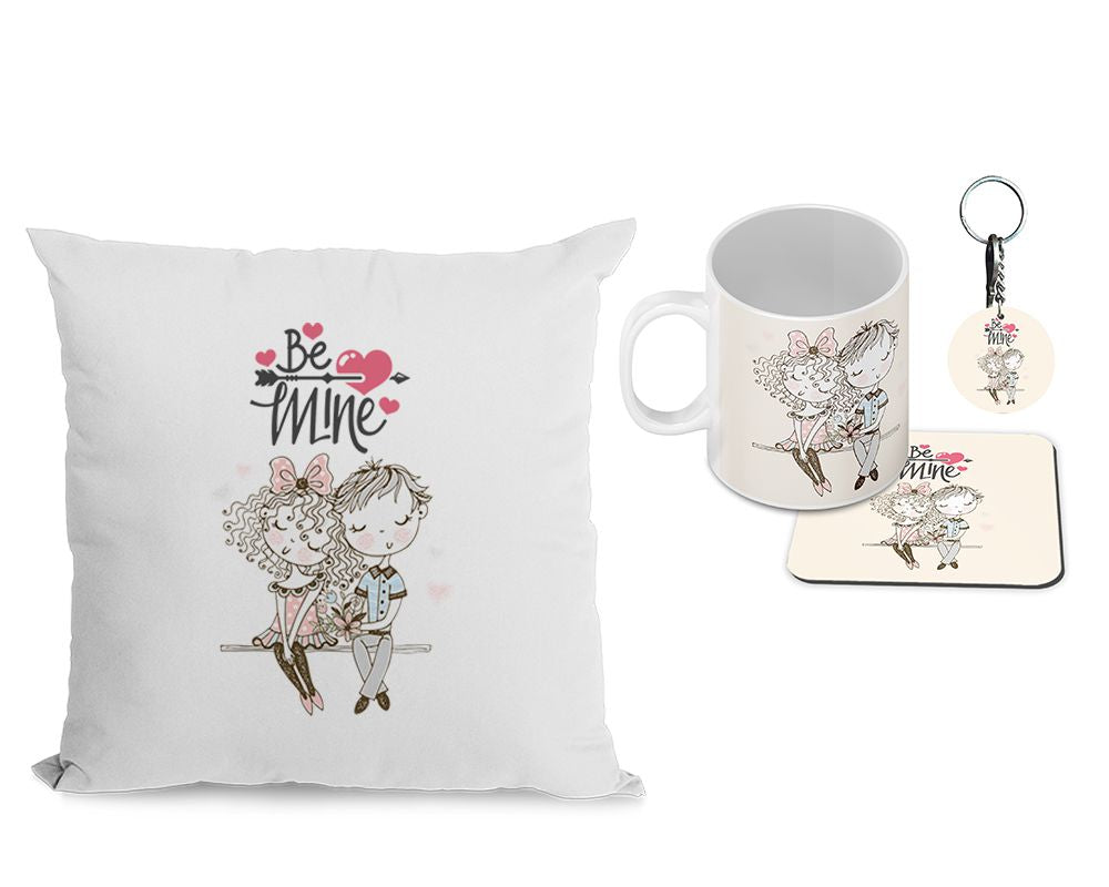 Be Mine Only Cushion, Coffee Mug with Coaster and Keychain - corporate gift by YuBingo