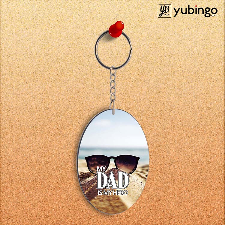 Dad is My Hero Oval Key Chain - product image 2