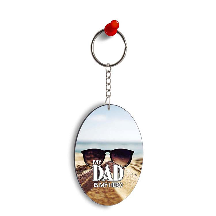 Dad is My Hero Oval Key Chain - corporate gift by YuBingo