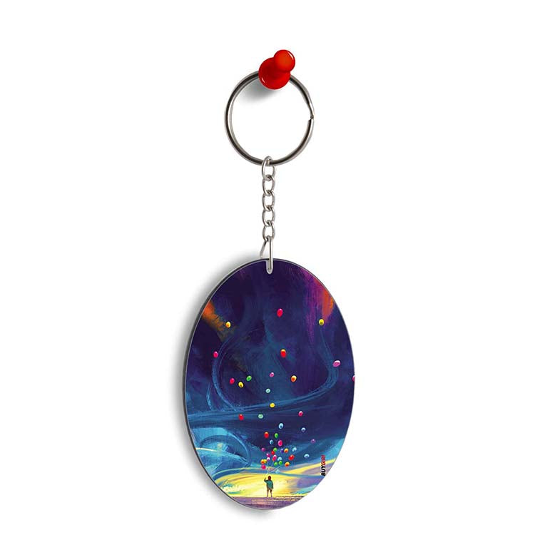 In The Sky Oval Key Chain - corporate gift by YuBingo