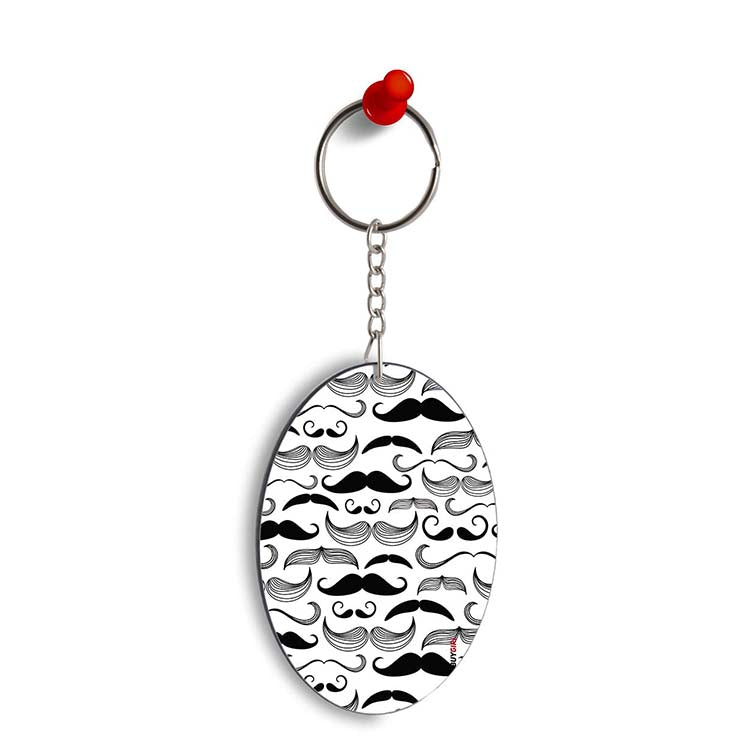 Moustaches Oval Key Chain - corporate gift by YuBingo