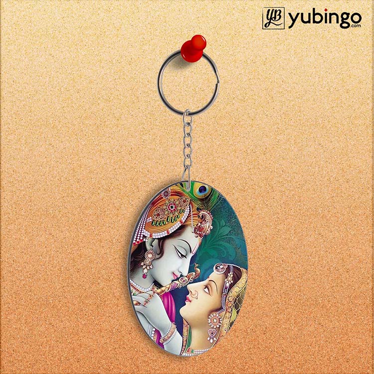 Radha Krishna Oval Key Chain - product image 2
