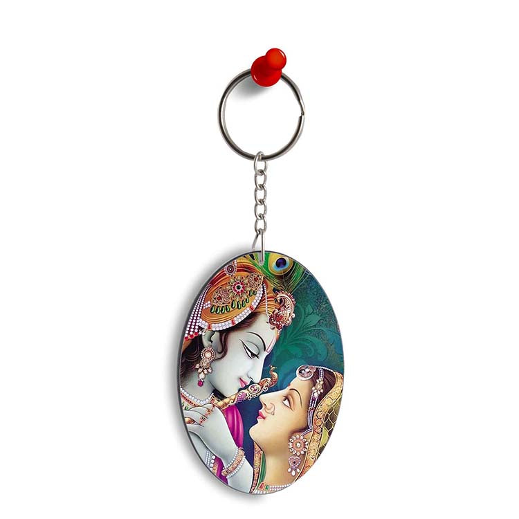Radha Krishna Oval Key Chain - corporate gift by YuBingo