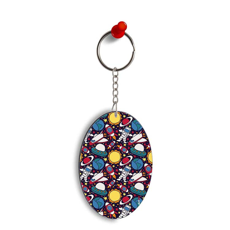 Space Journey Oval Key Chain - corporate gift by YuBingo