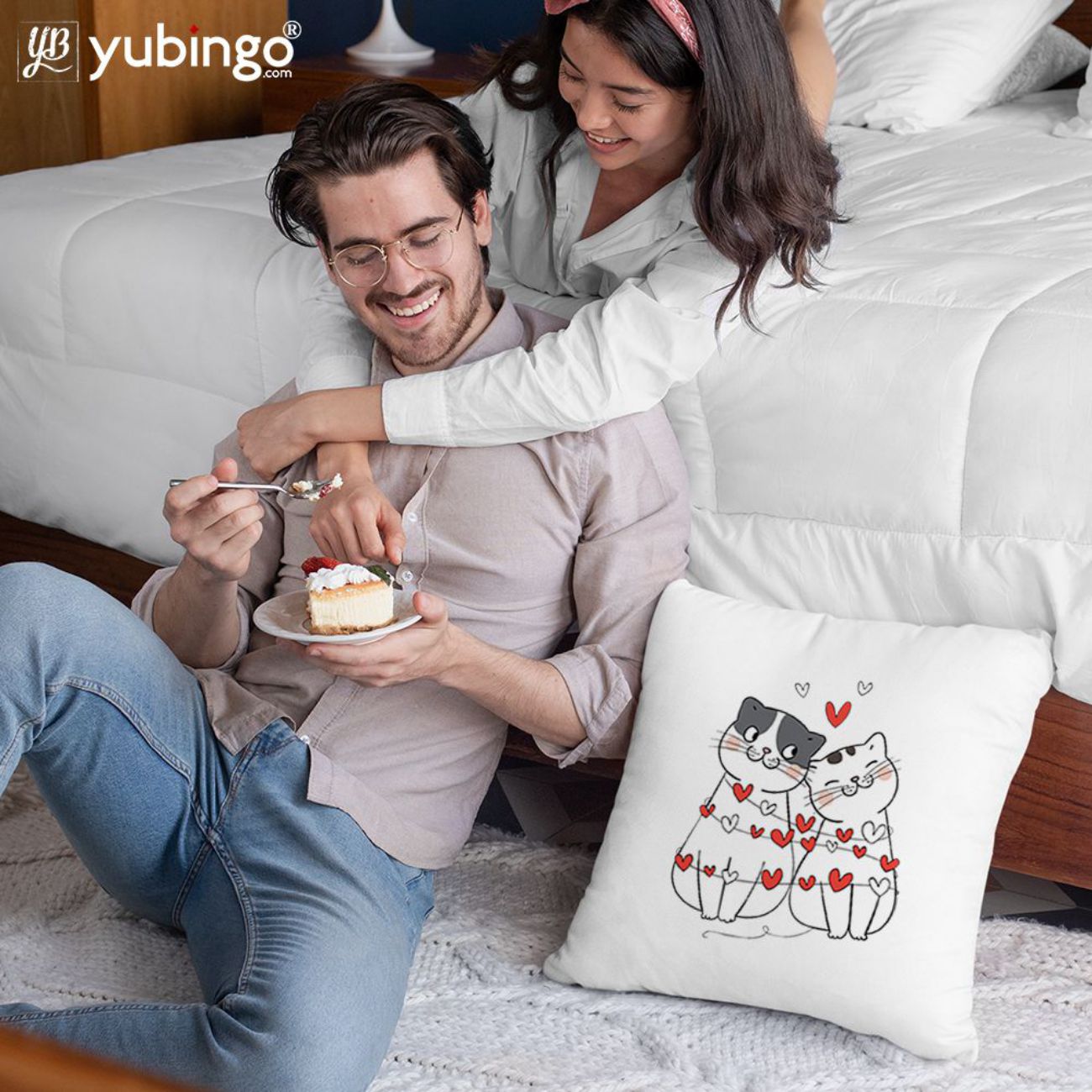 Catty Love Cushion, Coffee Mug with Coaster and Keychain - product image 2