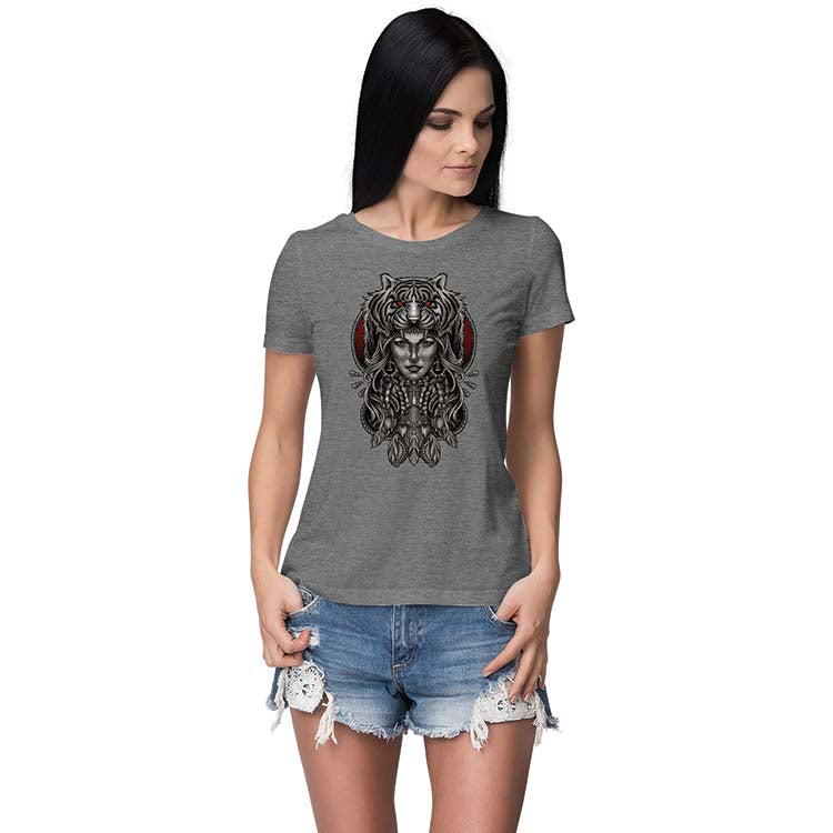Charming Lady with Tiger Women T-Shirt - product image 5