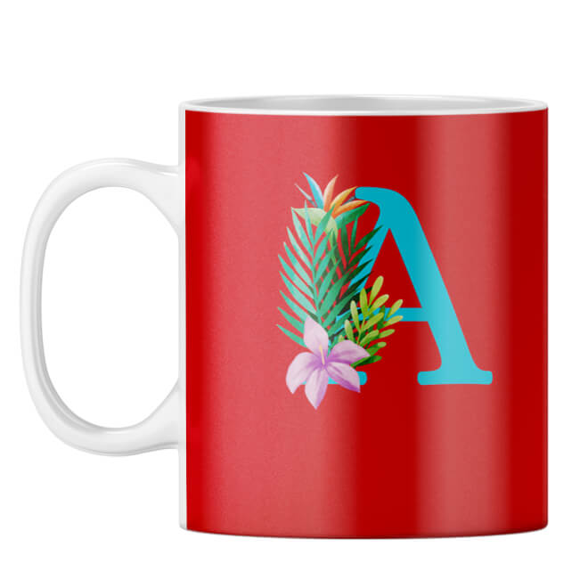 Flower Alphabet with Name Coffee Mug - product image 2