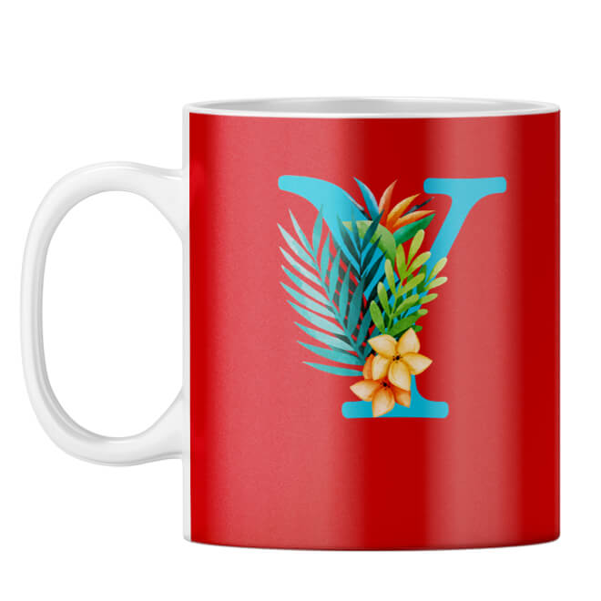 Flower Alphabet with Name Coffee Mug - product image 26