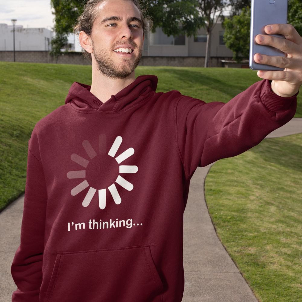 I M Thinking Hoodie-Maroon