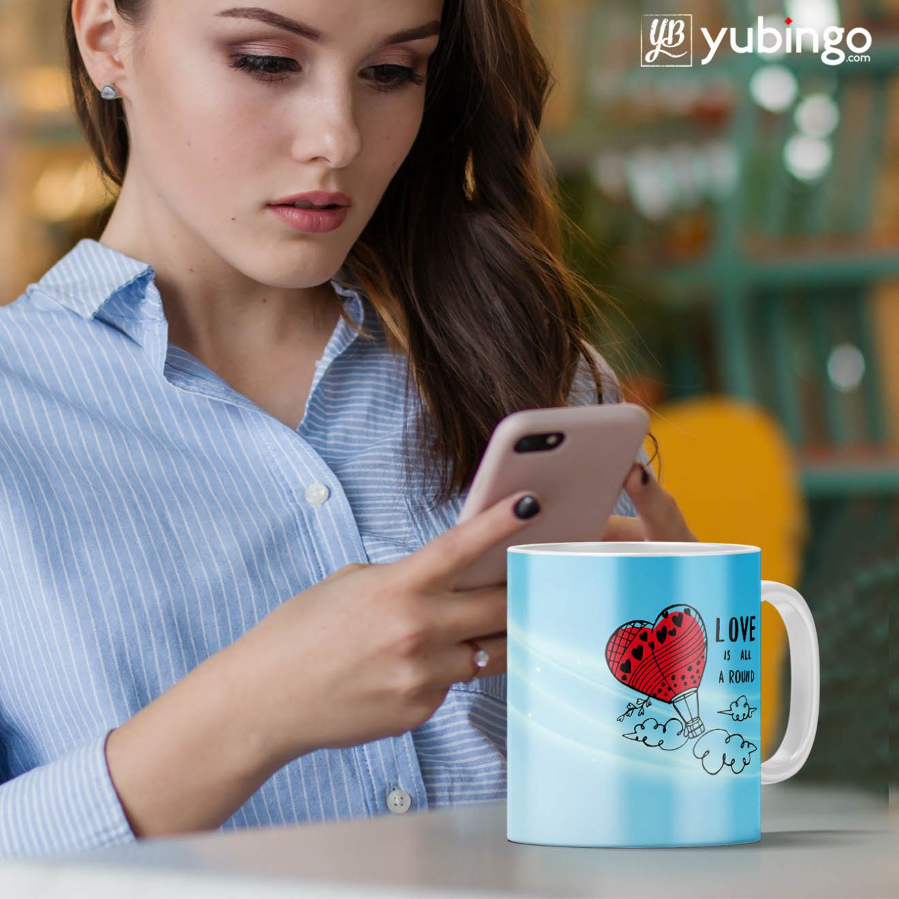 Love is all around Coffee Mug with Coaster and Keychain - product image 2