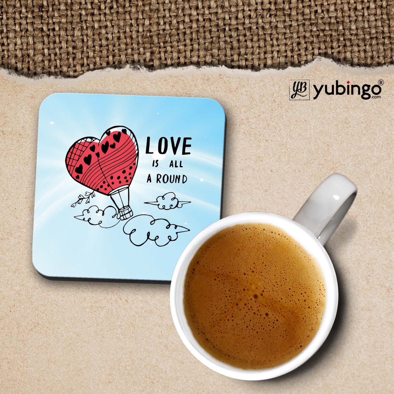 Love is all around Coffee Mug with Coaster and Keychain - product image 3
