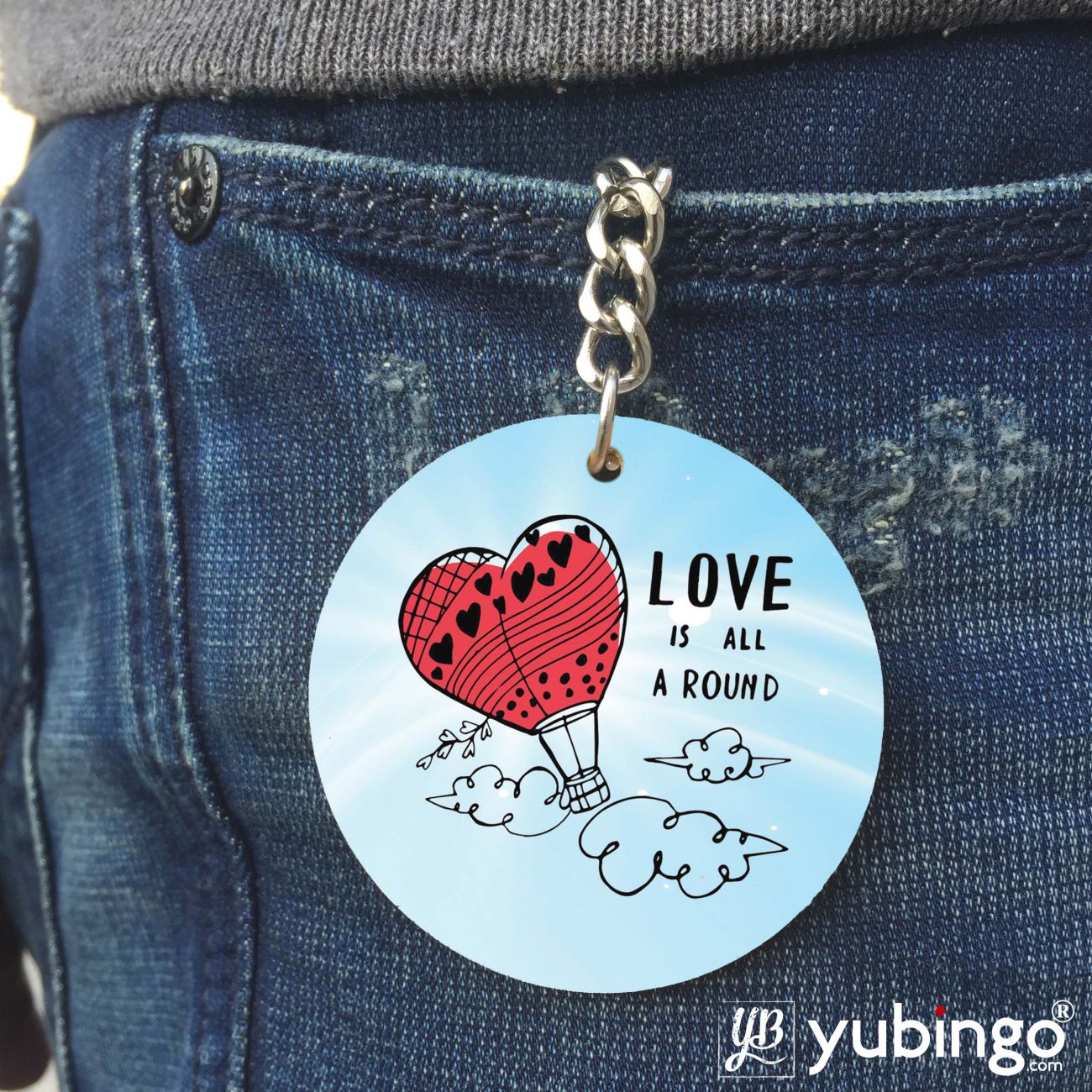 Love is all around Coffee Mug with Coaster and Keychain - product image 4