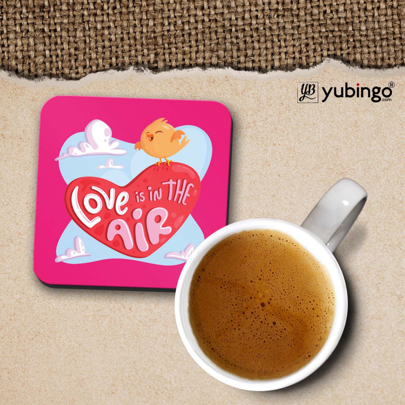 Love is in the air Cushion, Coffee Mug with Coaster and Keychain - product image 3