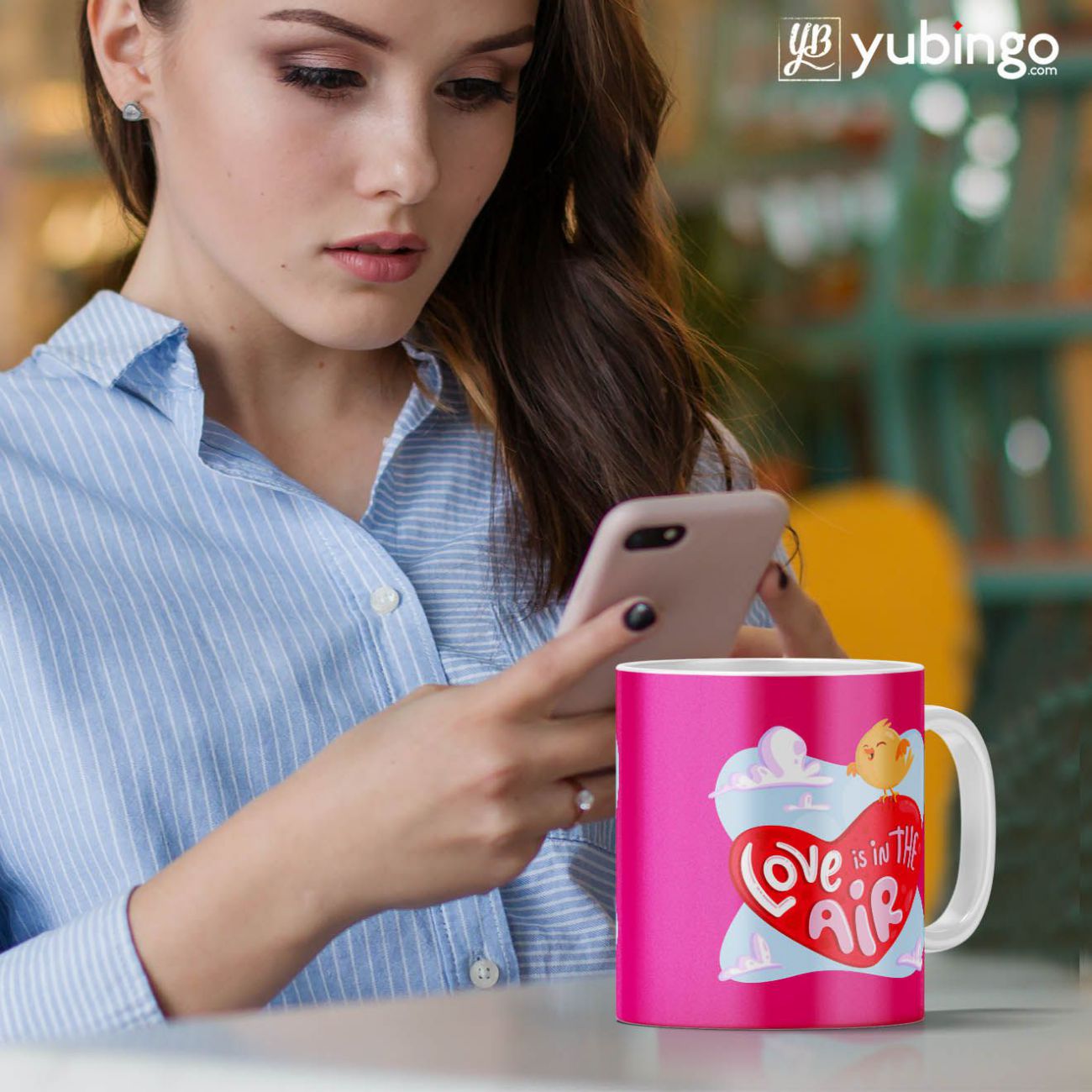Love is in the air Cushion, Coffee Mug with Coaster and Keychain - product image 4