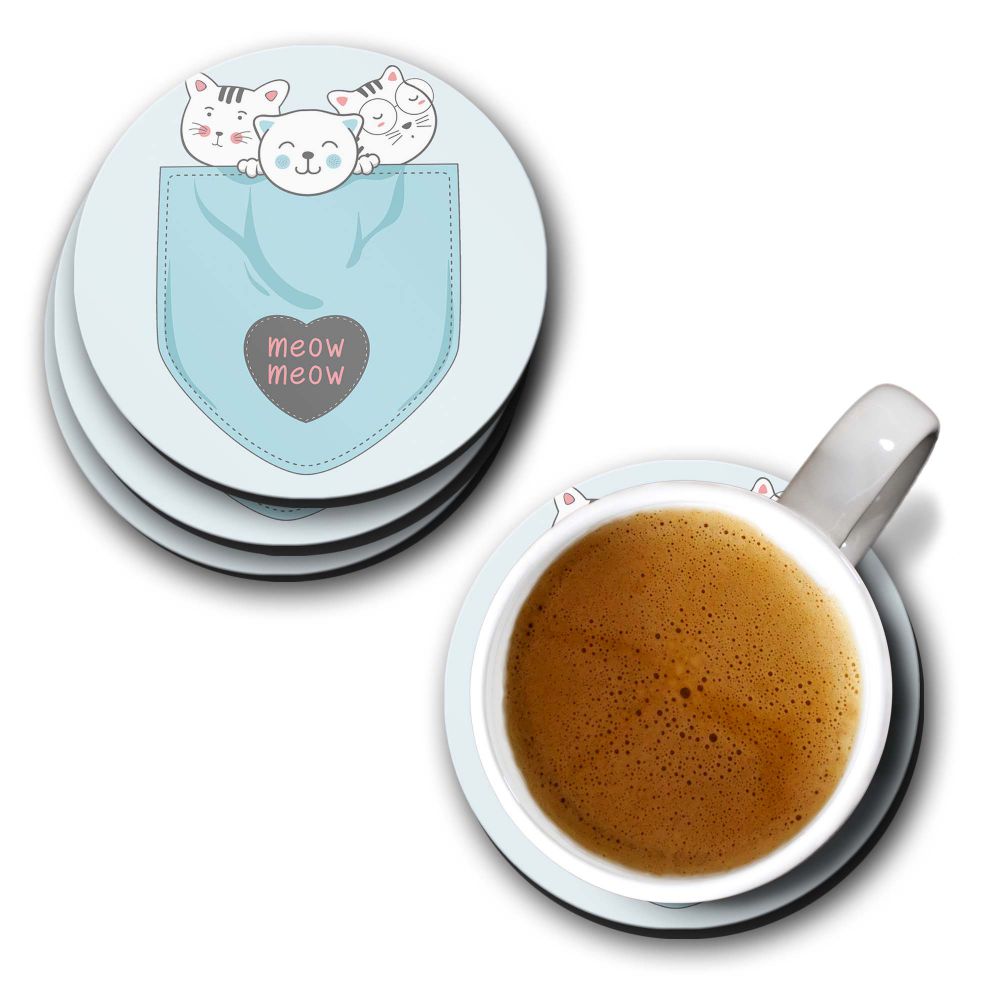 Meow Meow Coasters - corporate gift by YuBingo