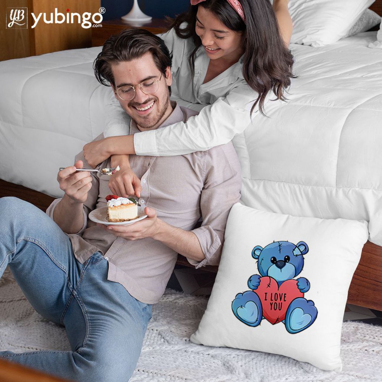 Teddy Love Cushion, Coffee Mug with Coaster and Keychain - product image 2