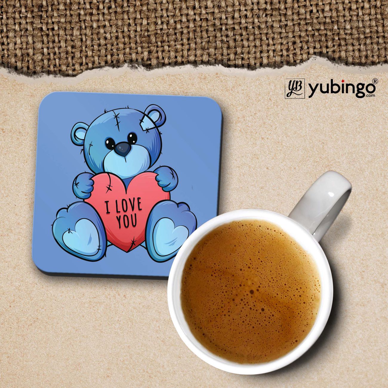 Teddy Love Cushion, Coffee Mug with Coaster and Keychain - product image 3
