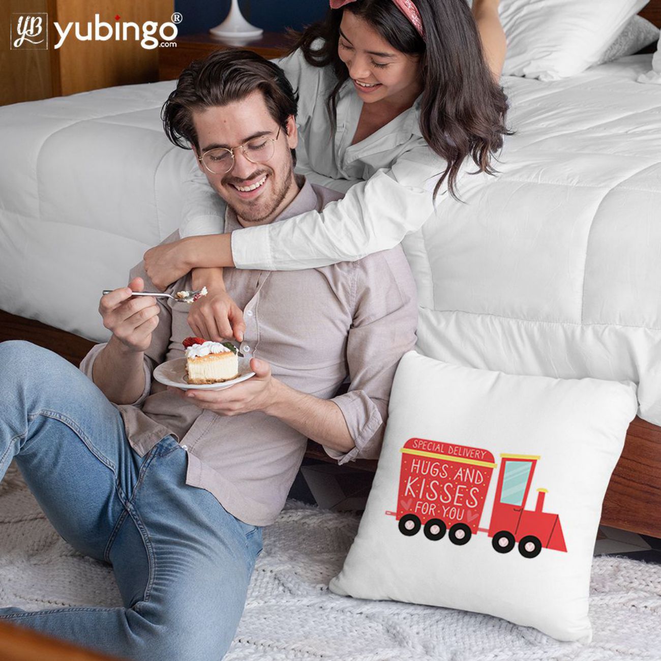 Two become one Cushion, Coffee Mug with Coaster and Keychain - product image 2