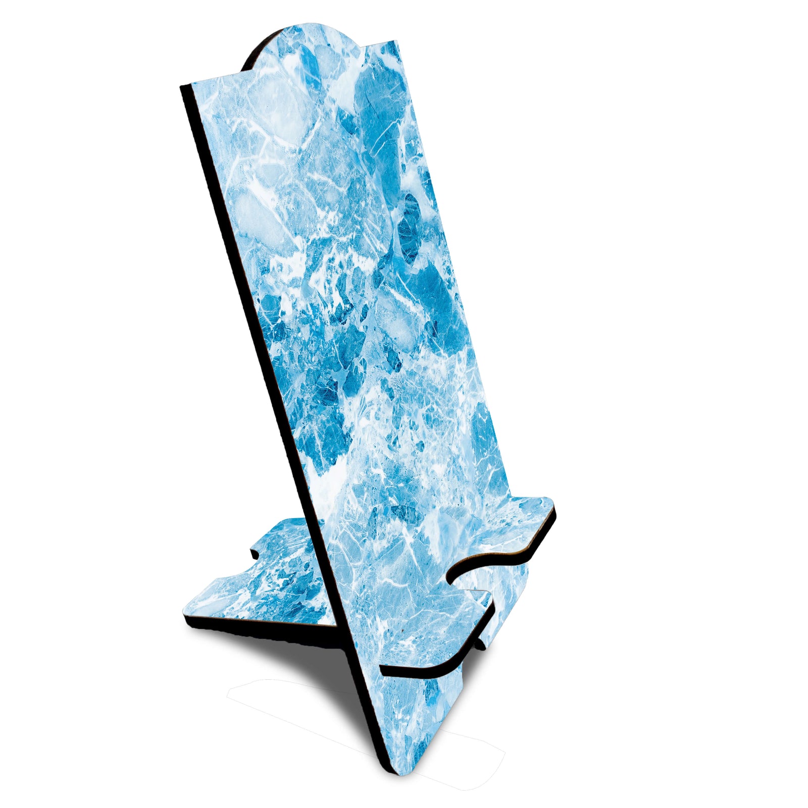 Watery Blue Marble Print Mobile Stand - corporate gift by YuBingo