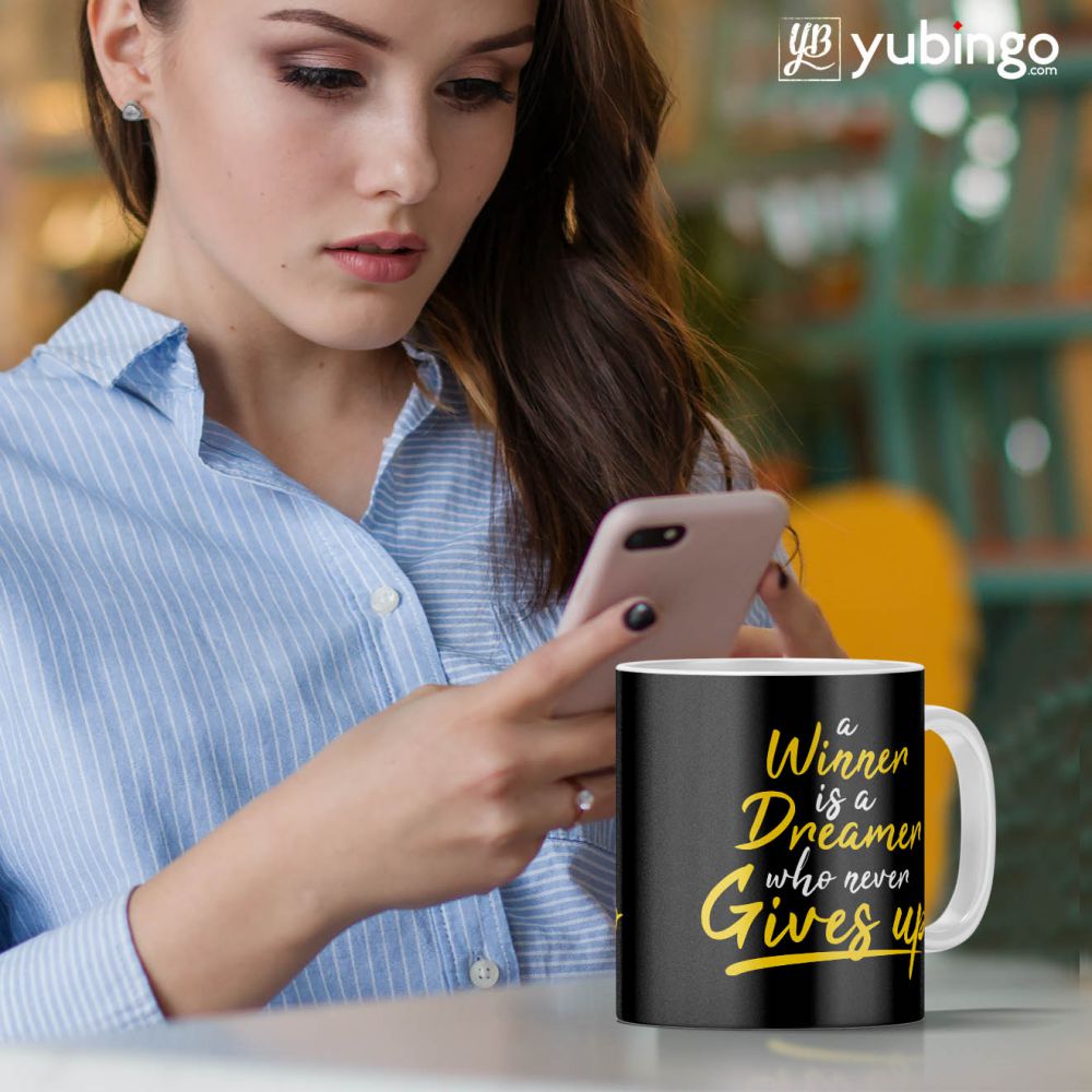 Winner Never Gives Up Coffee Mug - product image 3