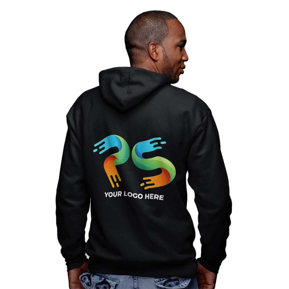 Black Customised Zipper Hoodie - Front and Back Print - corporate gift by YuBingo