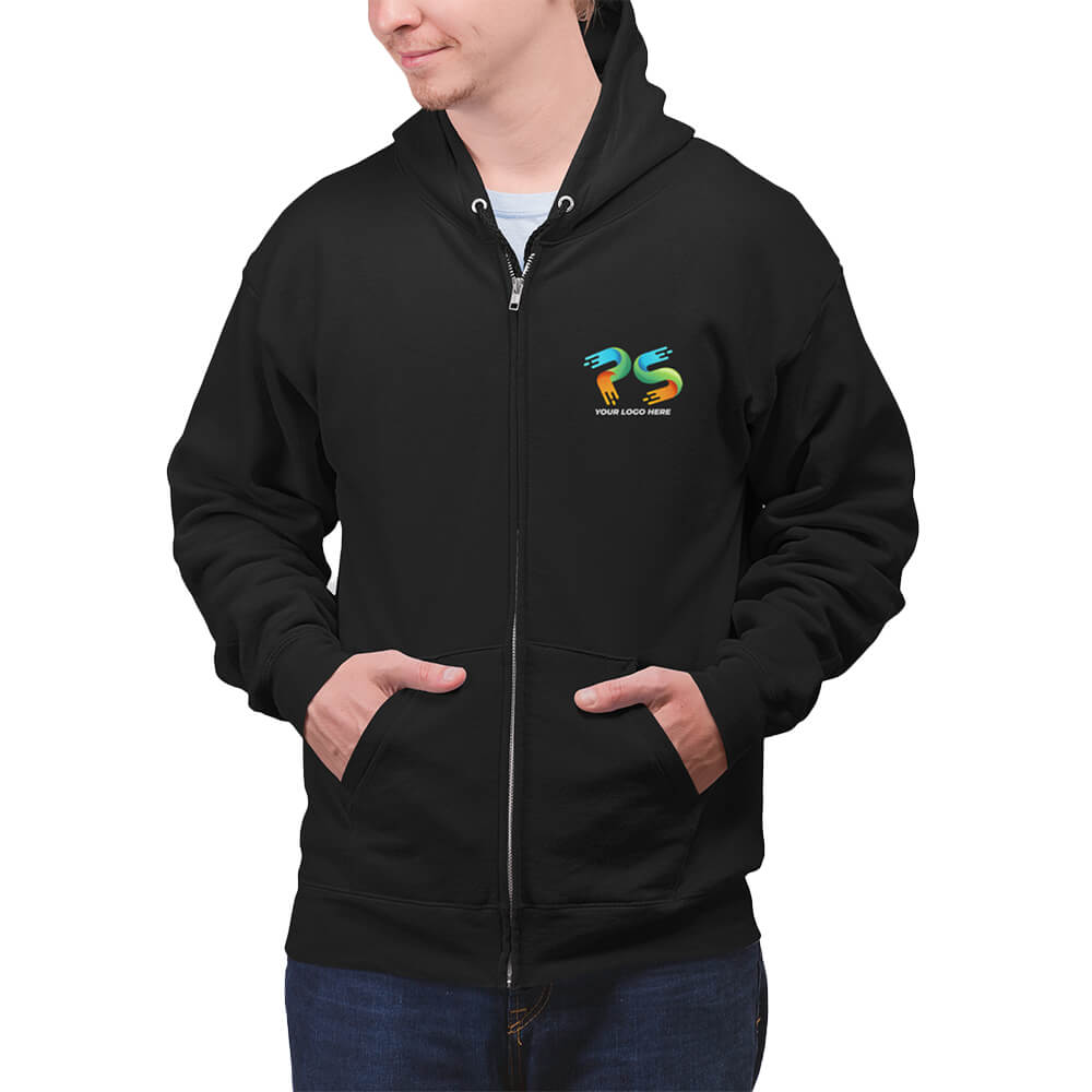 Black Customised Zipper Hoodie - Front and Back Print - product image 3