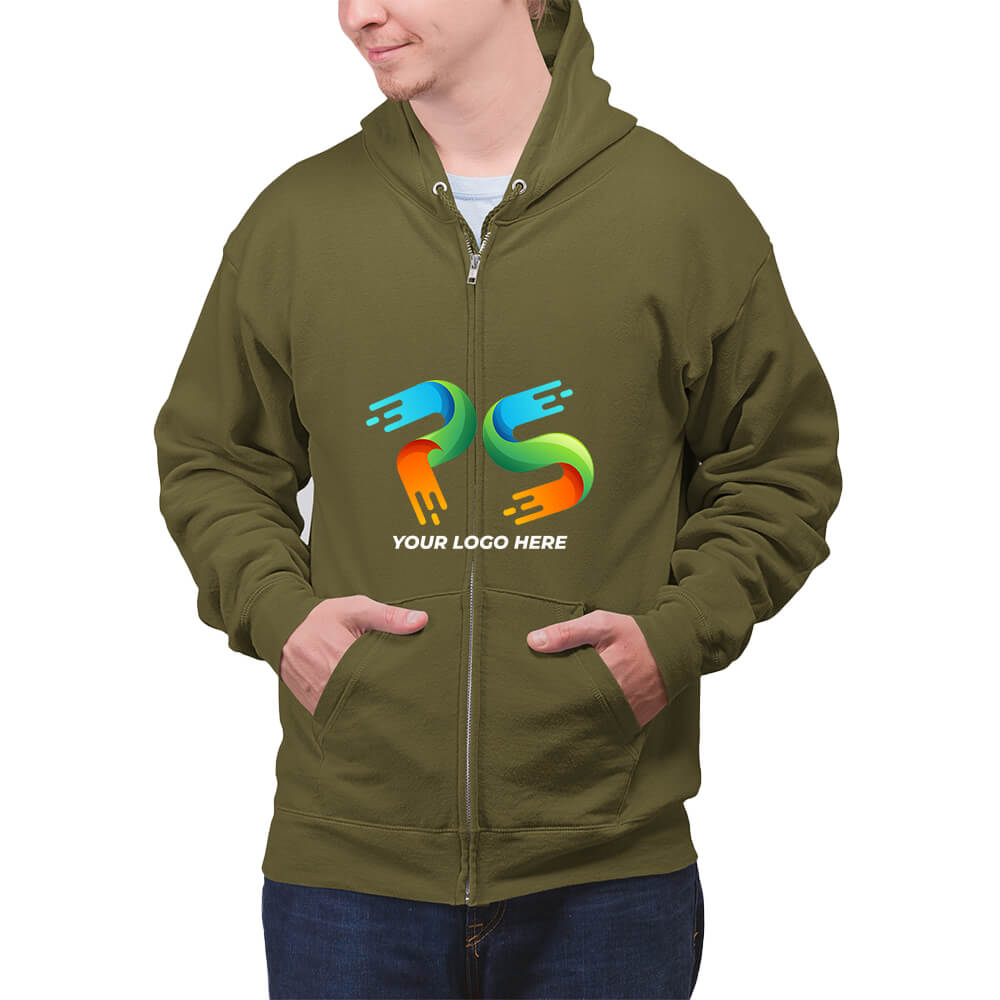 Kiwi Green Customised Zipper Hoodie - Front and Back Print - product image 2