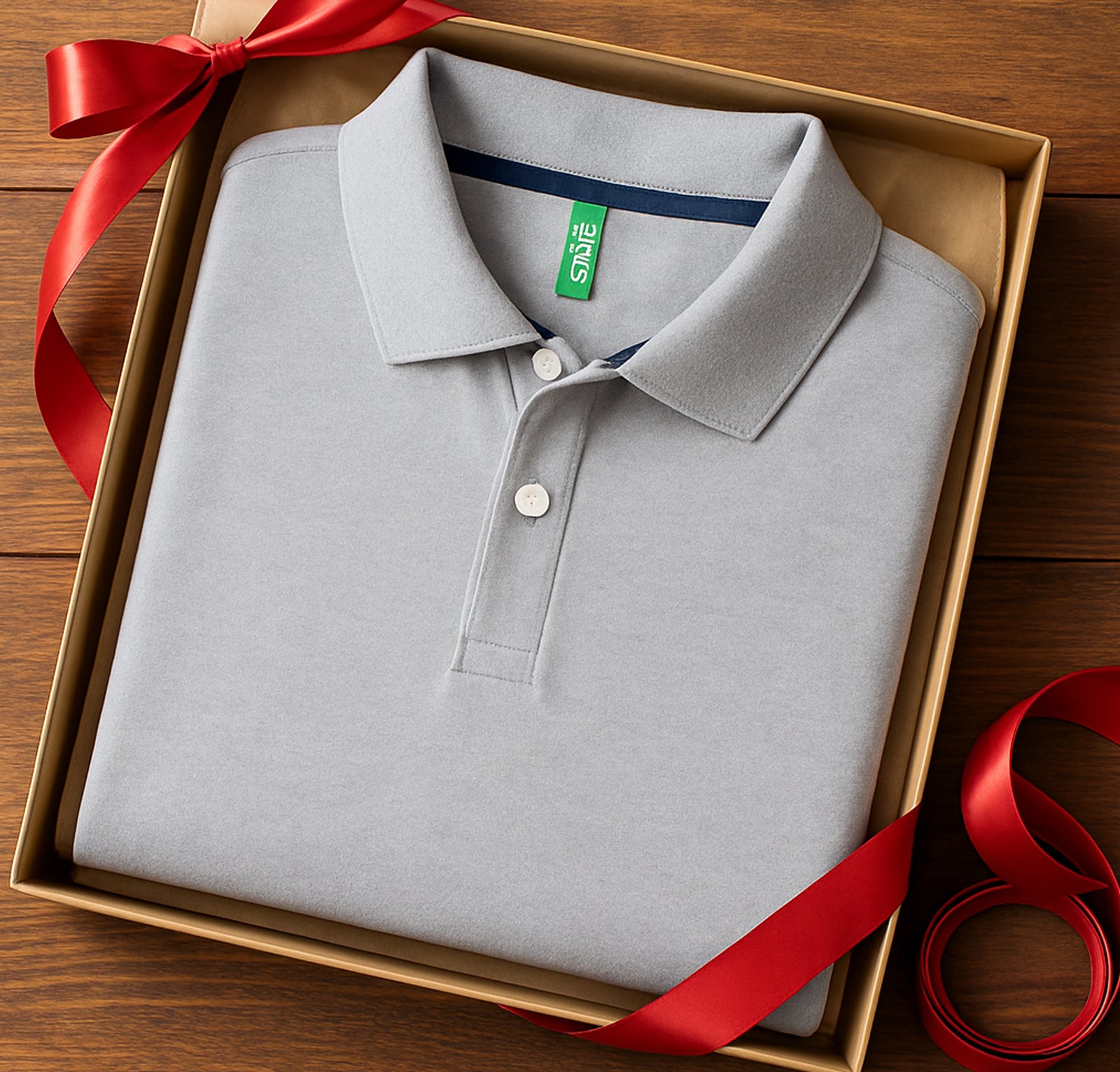 Benetton UCB Light Grey Polo T-Shirt for Men - product image 3
