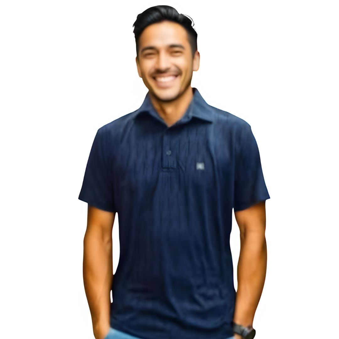 Nauticon Polo T-Shirt (Unisex) - Navy Blade Jacquard - corporate gift by YuBingo