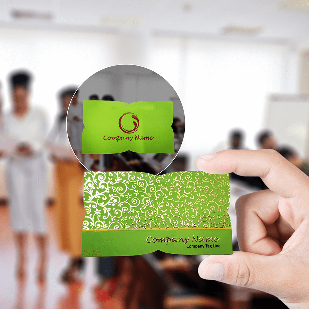 Premium Die Cut Visiting Card - Shape 3 - corporate gift by YuBingo