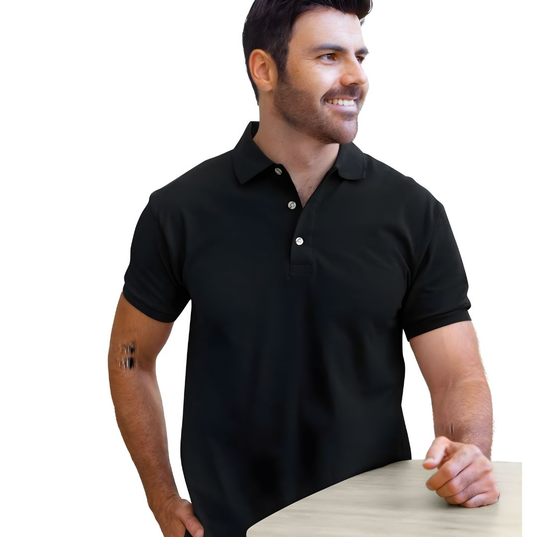 Nauticon Black Matty Polo T-Shirt (Unisex) - corporate gift by YuBingo