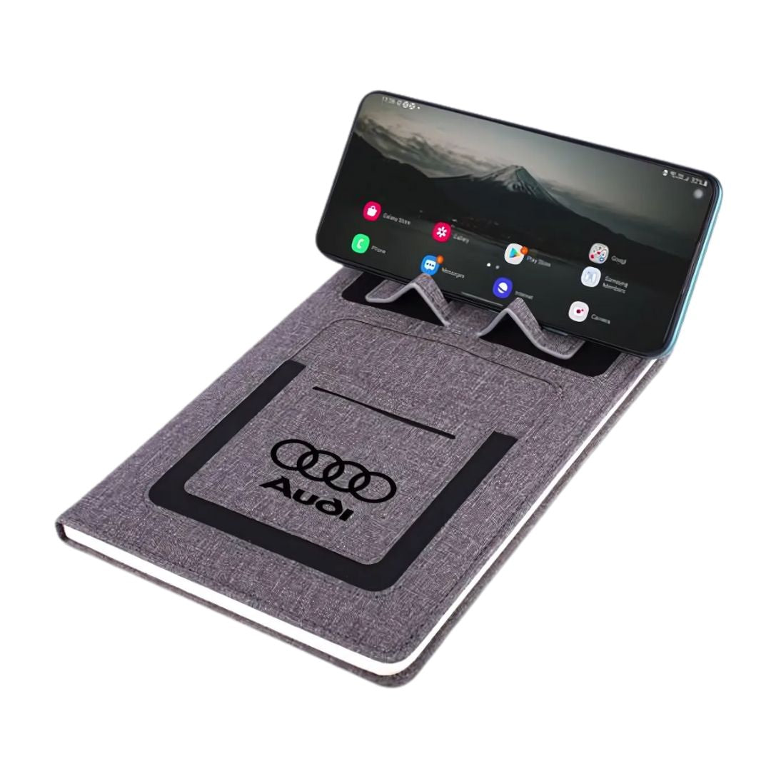 B125 - A5 Notebook with Phone Stand, Card Pocket, Mobile Pocket, Pen Loop & Elastic Fastener - product image 3
