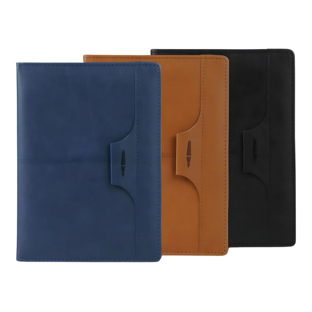 B184   Pen Loop Notebook with Stitching Design & Bookmark Ribbon - A5 PU (Castillo Milano) - corporate gift by YuBingo
