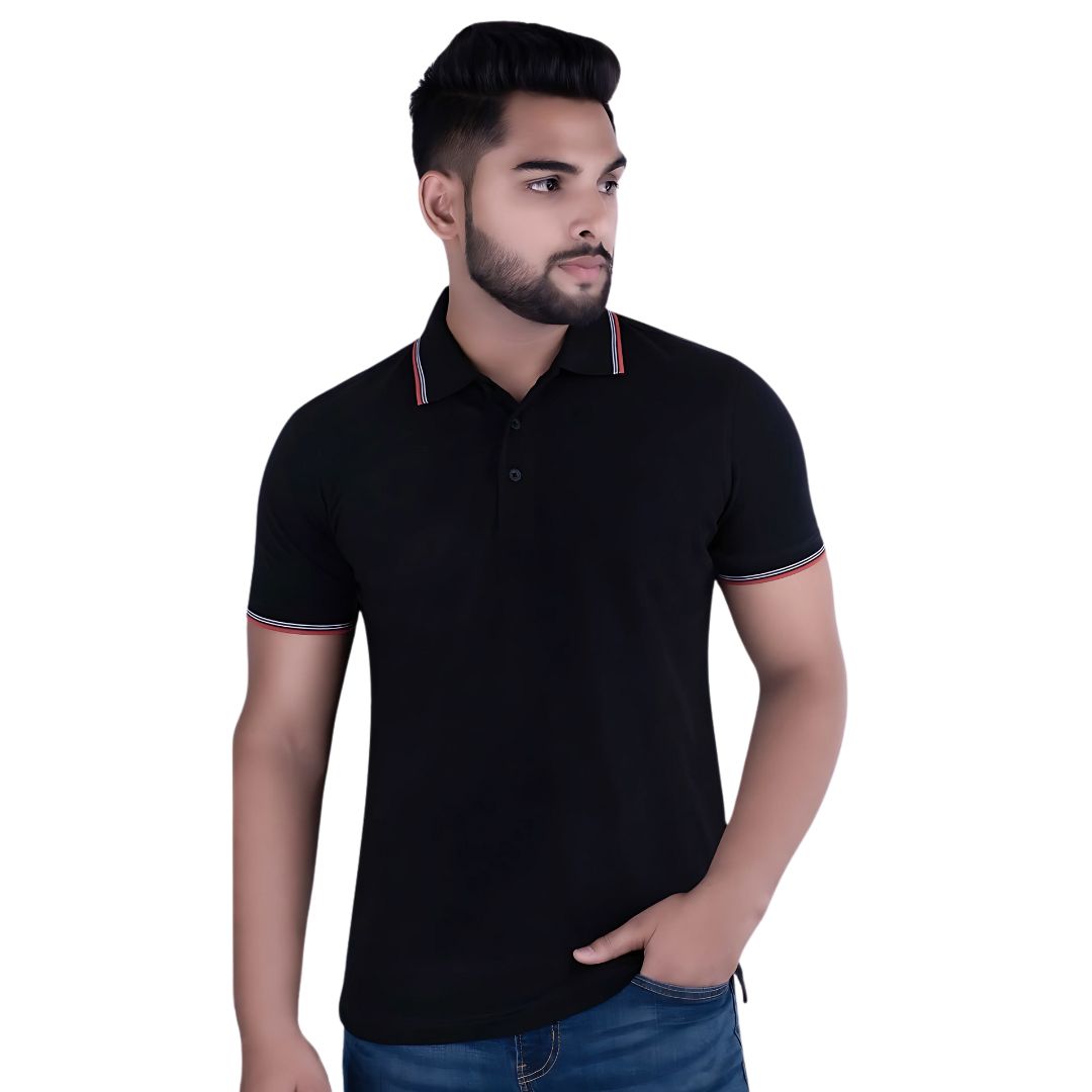 UCB Cotton Tipping Polo T-Shirt - Black - corporate gift by YuBingo