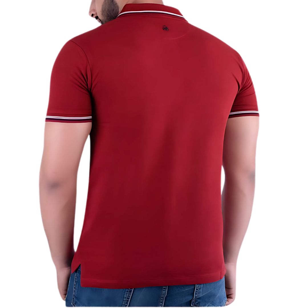 Benetton UCB Maroon Polo T-Shirt – Cotton Lycra, Men’s