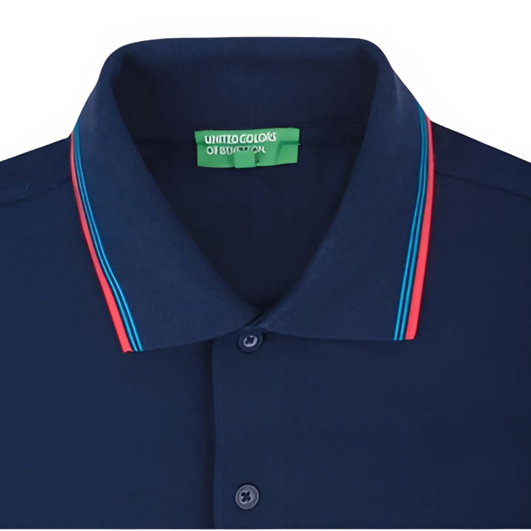 UCB Men’s Cotton Tipping Polo T-Shirt - Navy Blue - product image 3